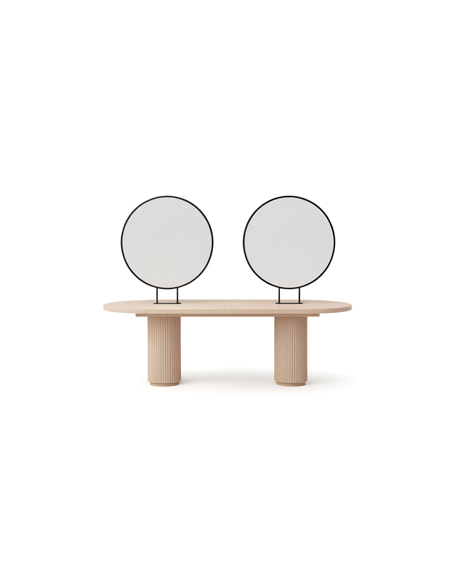 Island Beige - Sandfarvet fritstående betjening med 4 kundepladser